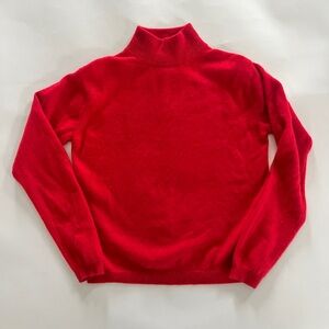 Lord and Taylor cherry red mock neck Turtleneck 2ply cashmere Sweater